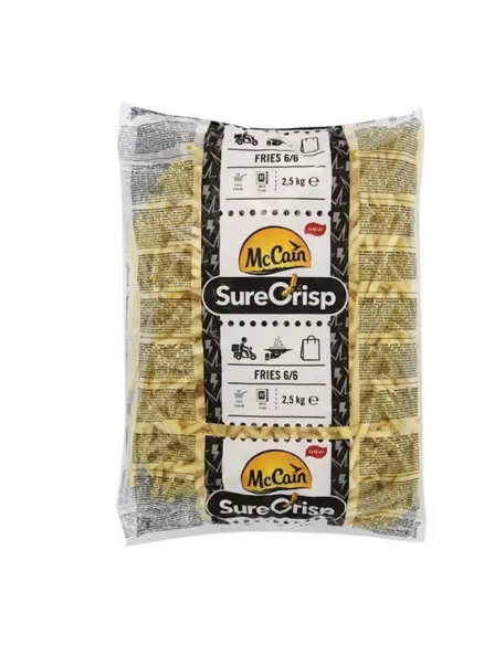 McCain Super Crisp Fries Skin on size 6 - 2.5 kg × 5 - Carton