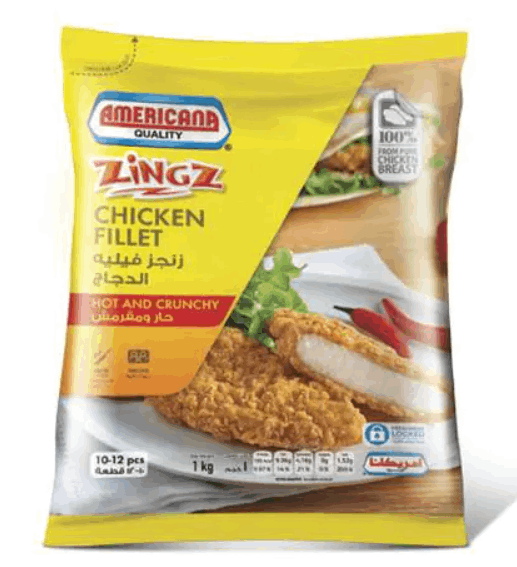 Americana Spicy Zinger Chicken Fillet 1 kg × 10 - Carton