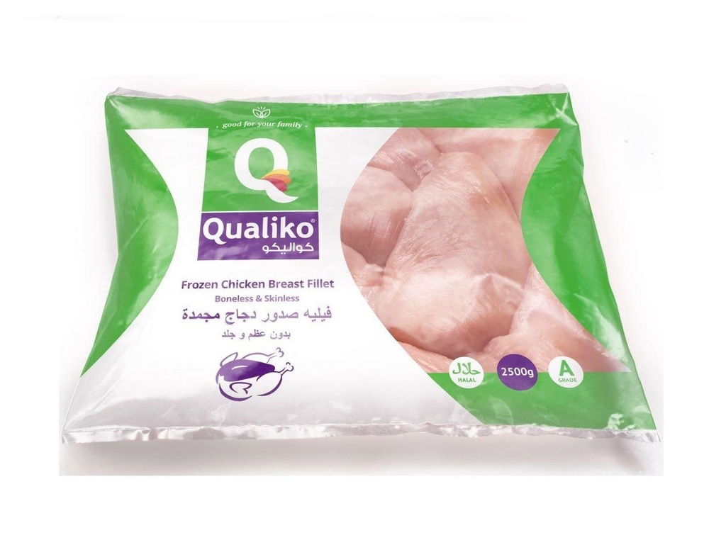 Qualiko Frozen Tender Chicken Breast 2.5 kg × 4 - Carton