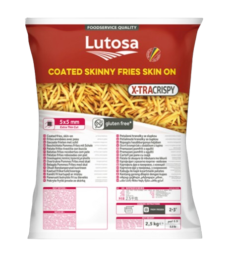 Lutosa Thin French Fries Skin On Size 5 - 2.5 kg × 4 - carton