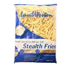 [G05076] Lamb Weston Potato Stealth Fries Skin On Size 9 - 2.5 kg × 4 - Carton