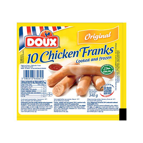 Doux Chicken Franks 340 gm × 24 - Carton