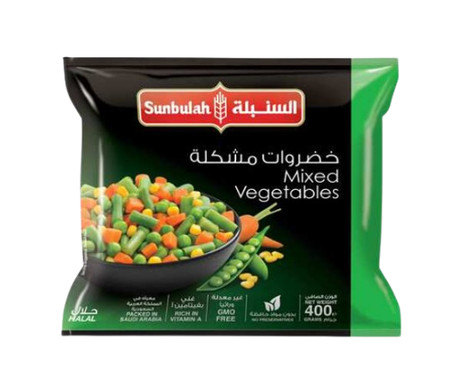 Sunbulah Frozen Mixed Vegetable with Corn 400 gm × 12 - Carton
