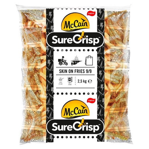 McCain Super Crisp Fries Skin On size 9 - 2.5 kg × 4 - Carton