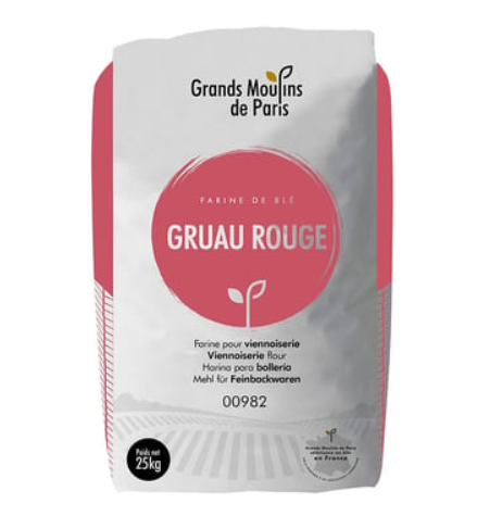 Grands Moulins Gruau Rouge Wheat Flour T45 for Pastries 25 KG