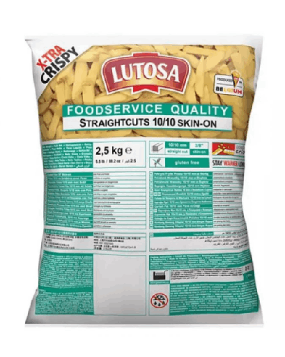Lutosa Xtra Crispy Fries Skin on No . 10 - 2.5 kg × 4 - Carton