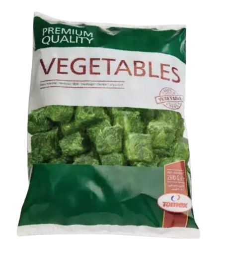 Tomex Belgian Spinach Leaves Frozen 2.5 kg × 4 - Carton