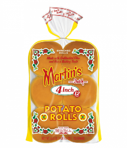 Martons Potato Burger Bread 1 Bags × 12 - Carton