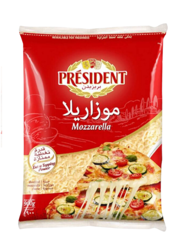 President Shredded Mozzarella Cheese 900 gm × 4 - Carton   